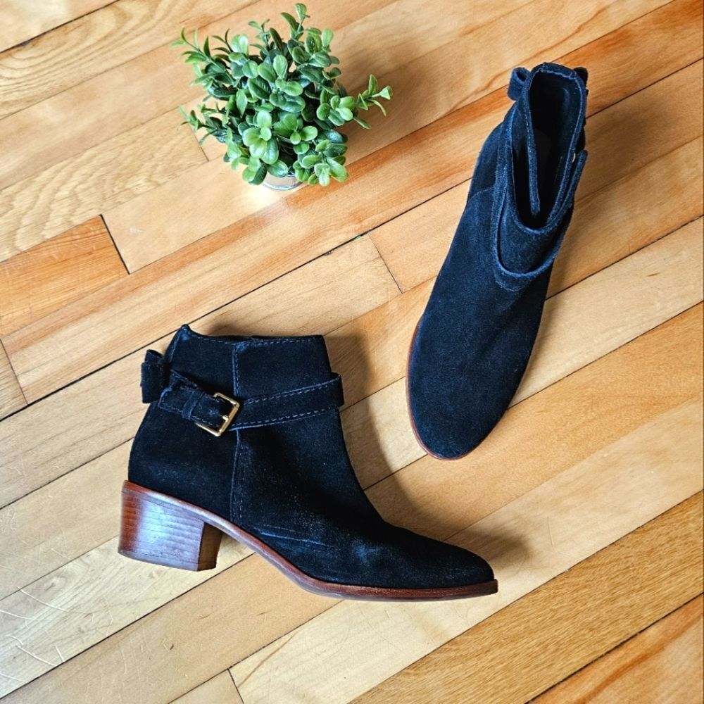 Kate Spade Black Suede Ankle Boots